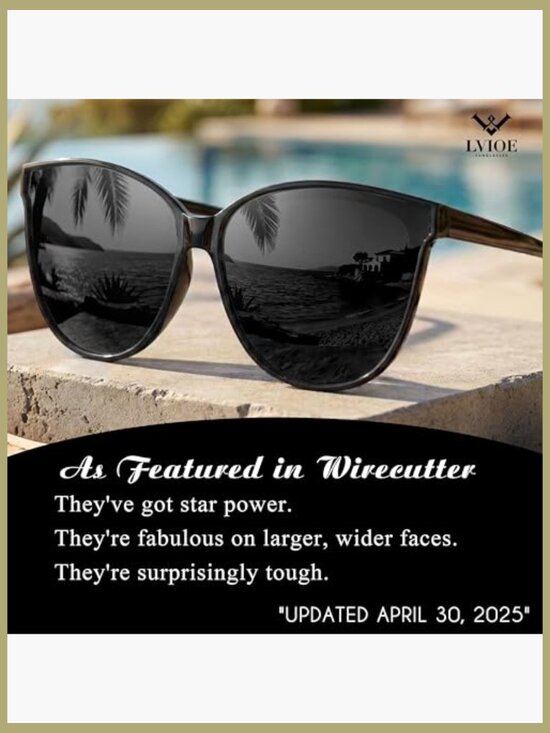 Polarized Oversized Cat Eye Sunglasses UV400 Protection Retro Frame